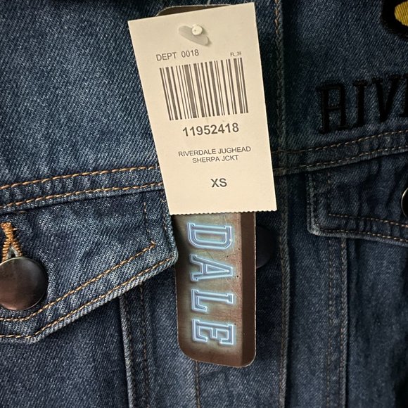Riverdale Jacket Jughead Sherpa Collar Denim Cotton Blue Junior XS NWT - Picture 7 of 10